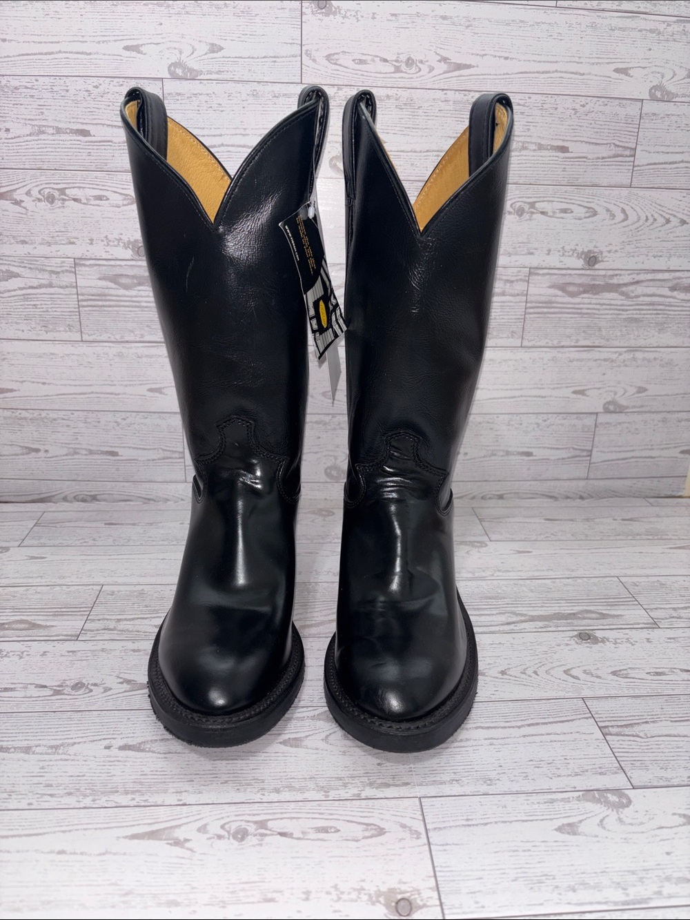 NWT JUSTIN Vibram Black Leather Boots 7 B